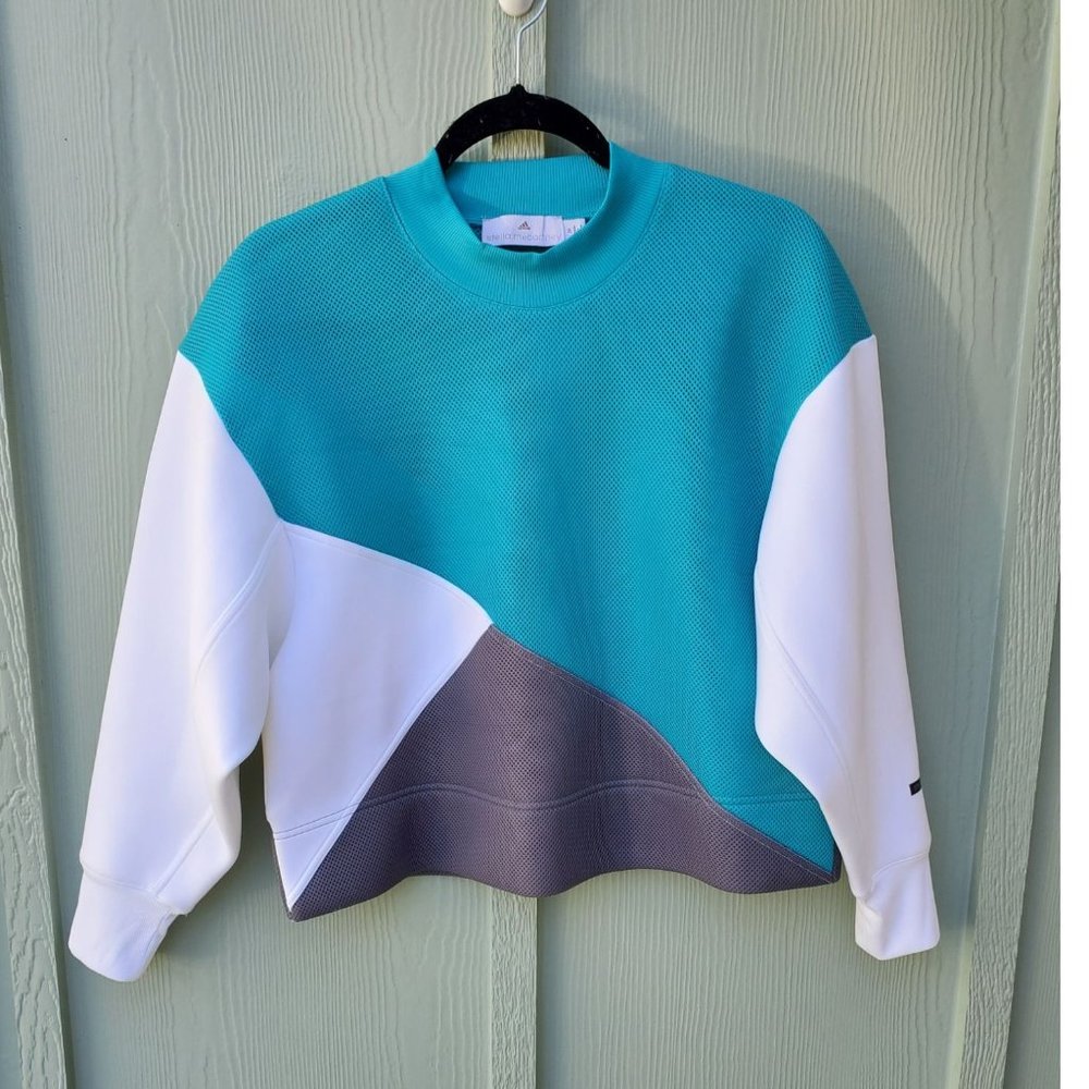Adidas x Stella McCartney neoprene colorblock sweatshirt Sz. M